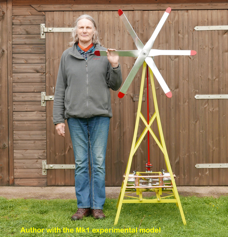 Author standing next to mark 1 model tower