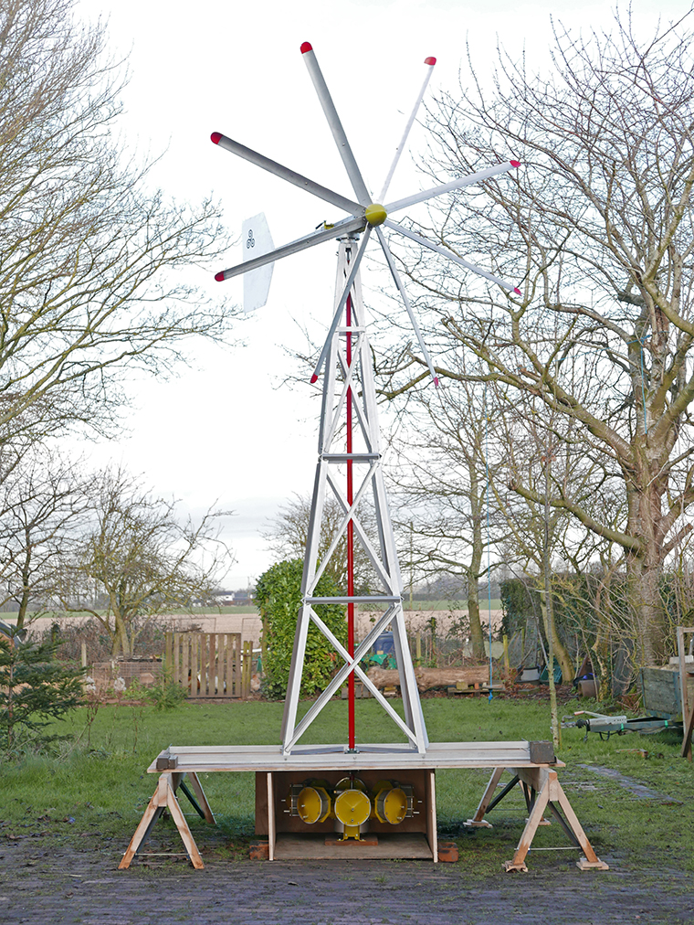 photo of wind powered heat pump tower concept
